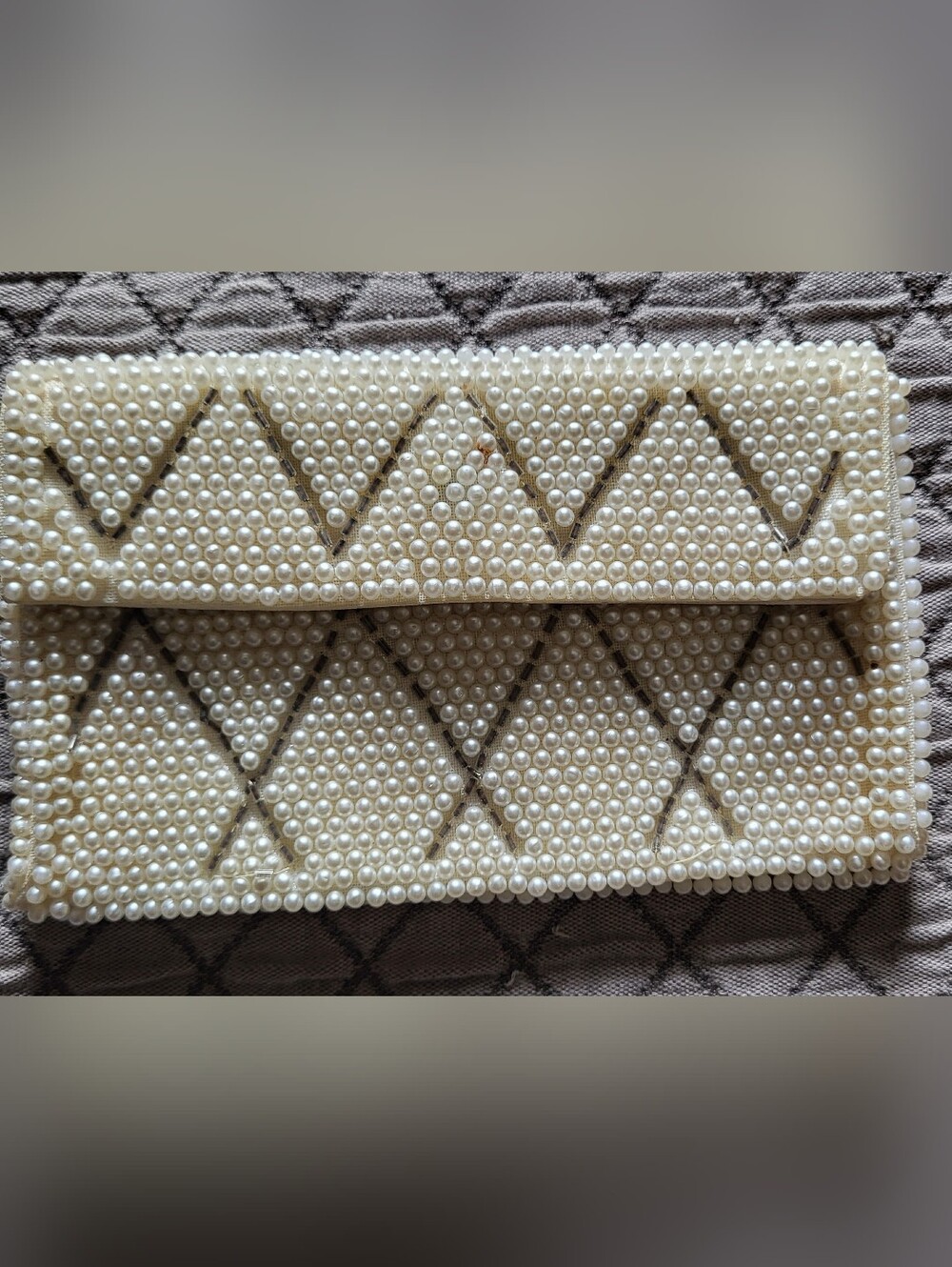 Pearl Embellished Clutch Bag - Vintage